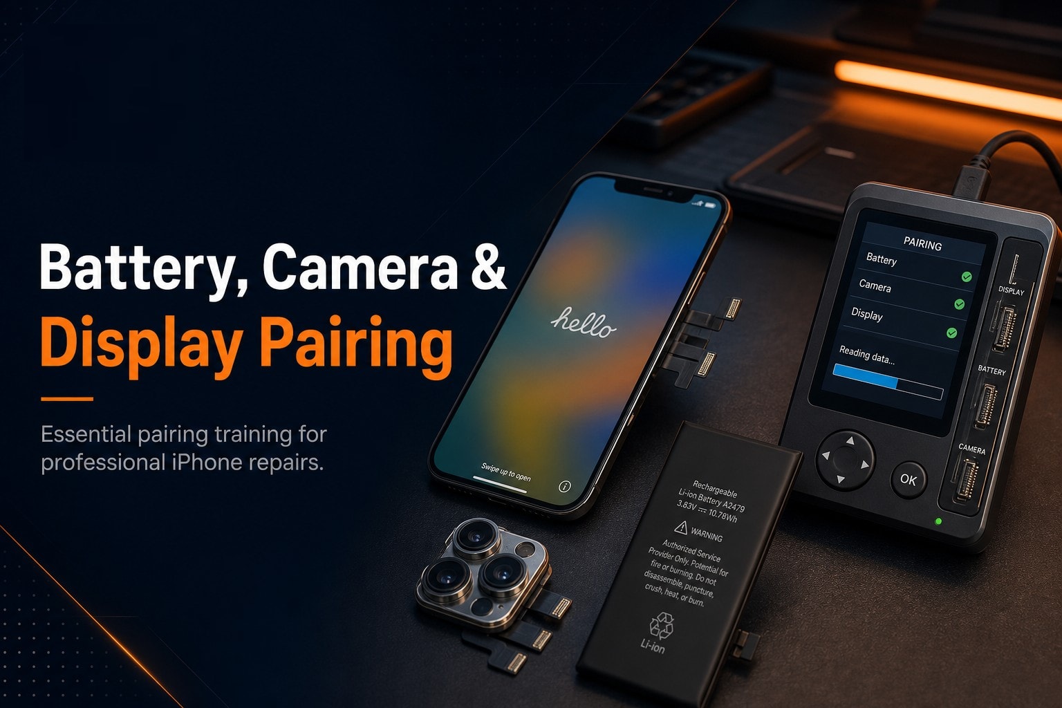 Battery, camera & display pairing