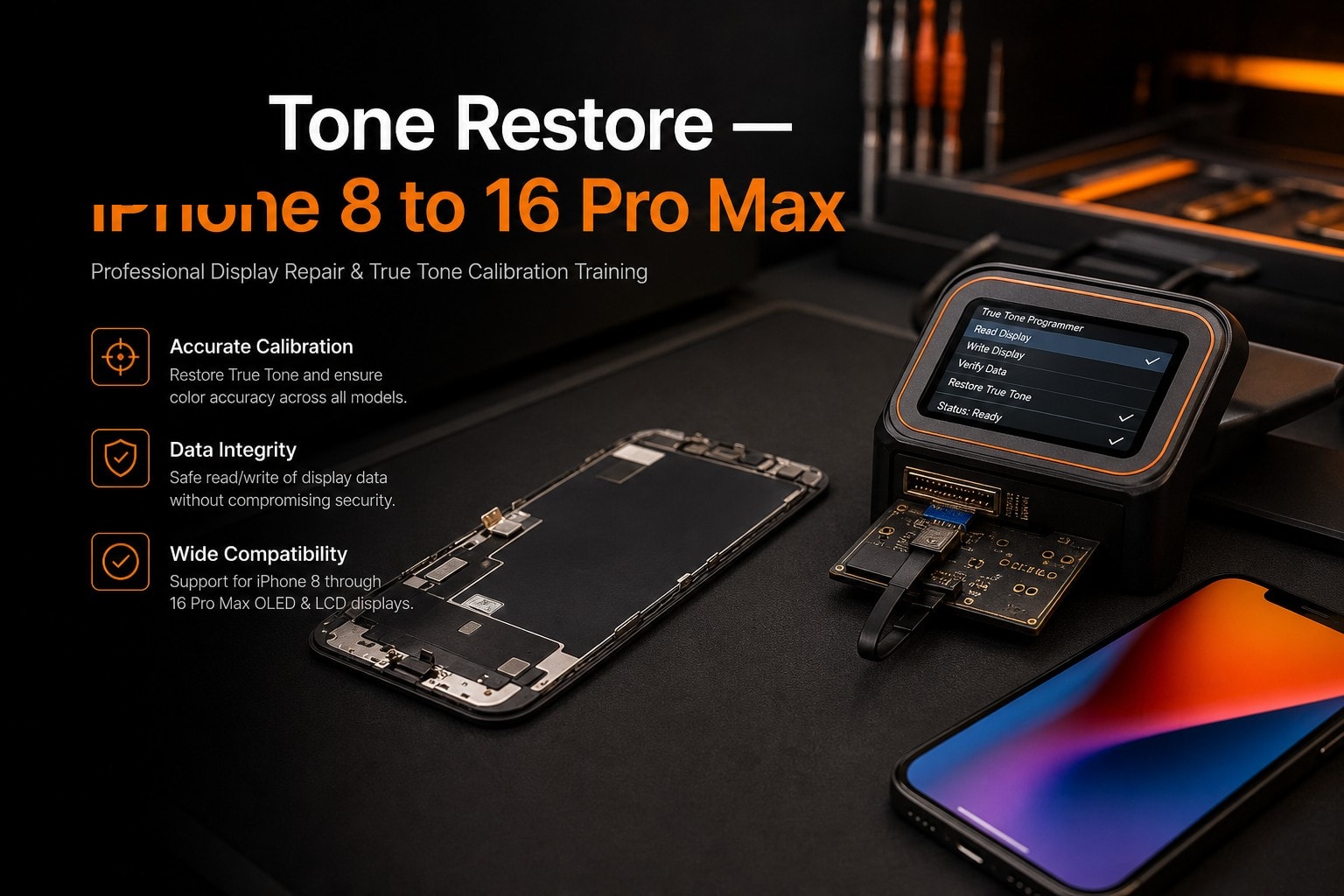 True Tone restore — iPhone 8 to 16 Pro Max