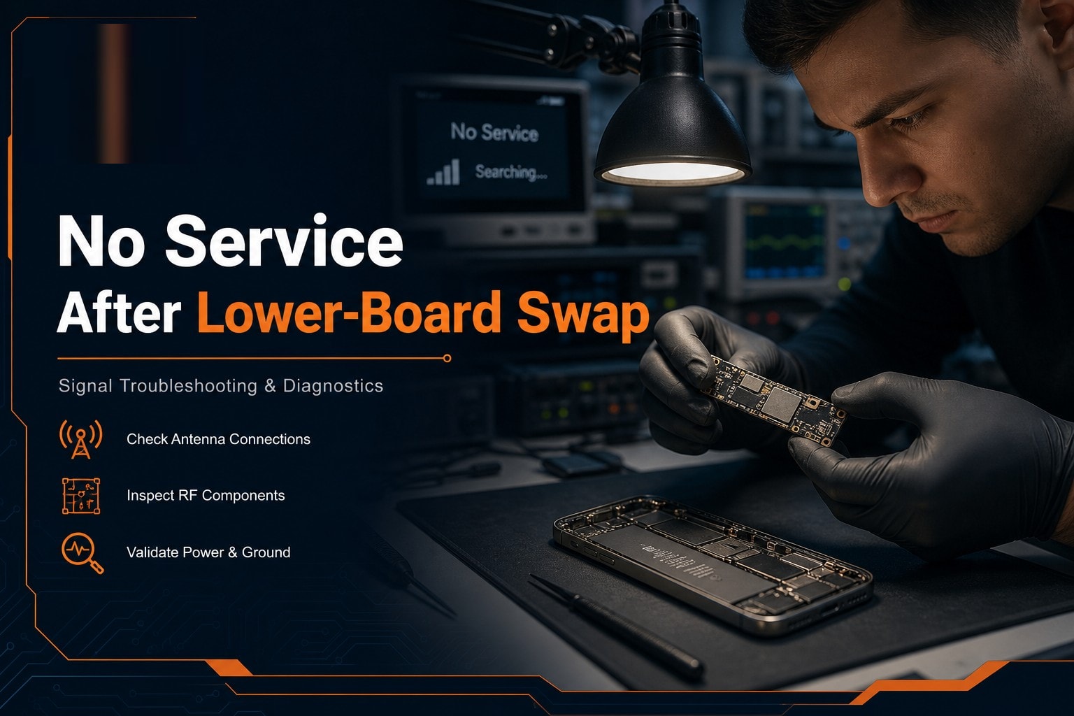 No service after lower-board swap